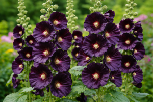 Topolovka ružová (Alcea rosea) NIGRA